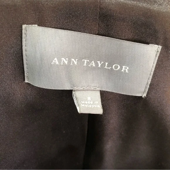 Ann Taylor Plaid Wool Blend Long Coat Gray Green Lavender Ivory 2